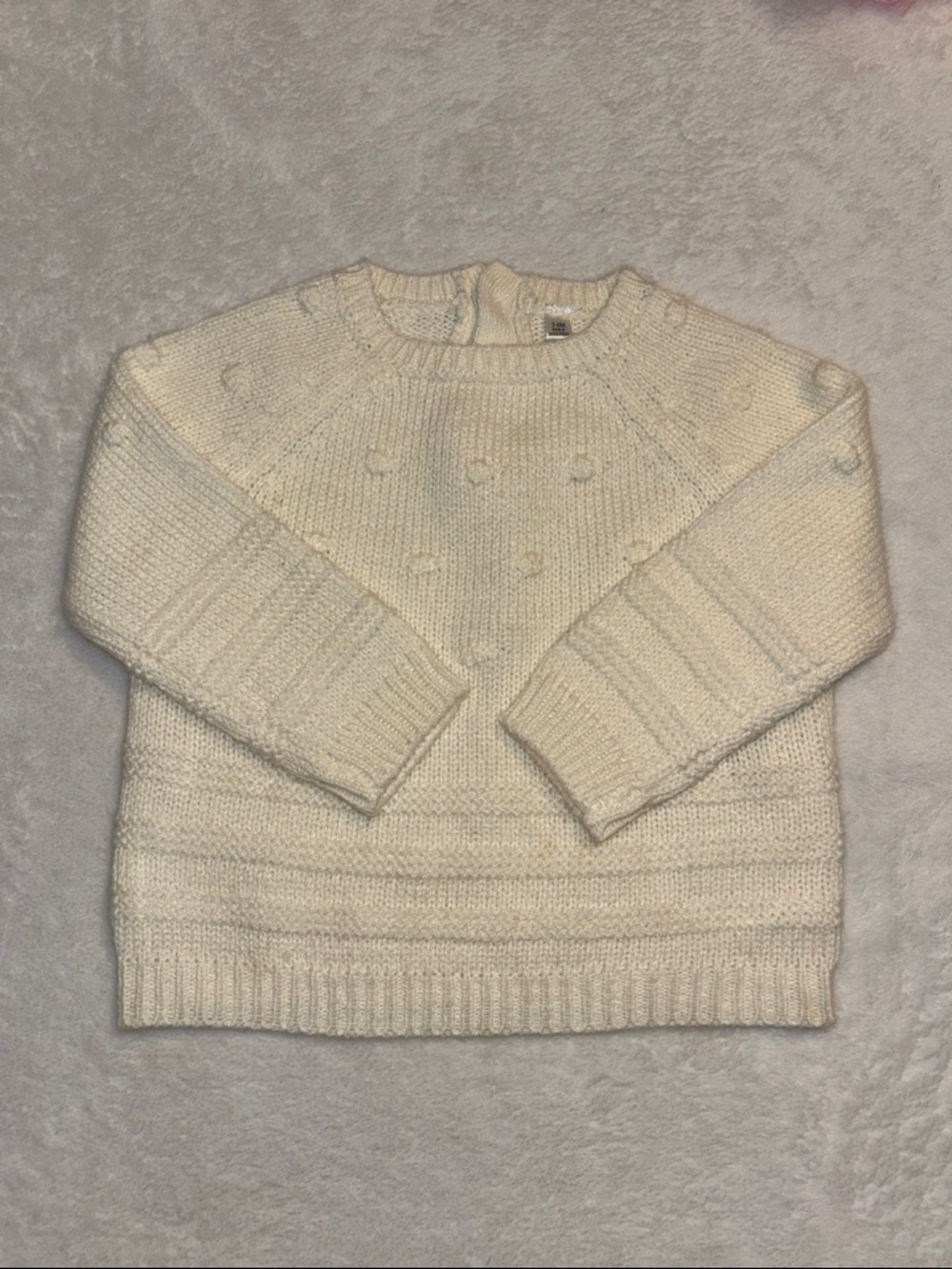 Bonjor Bebe Cream Knit Crewneck Sweater